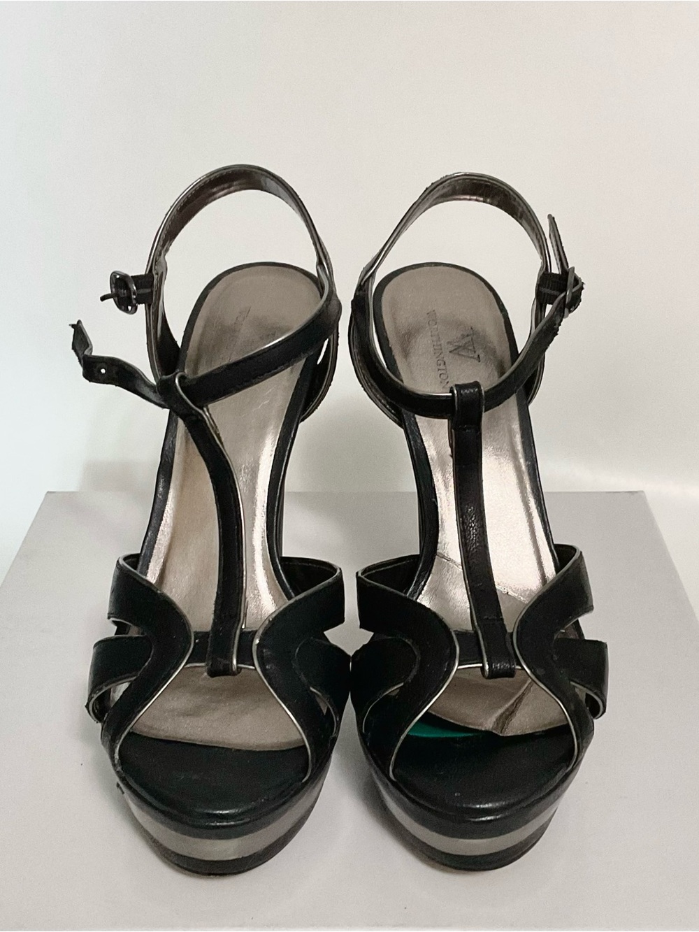 Black Women's T-Strap Platform Heels